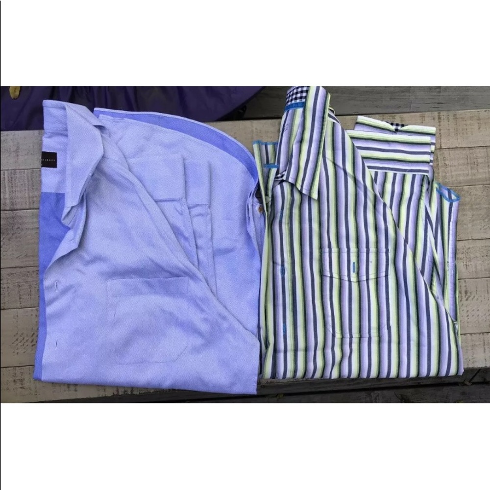 Lot 7 Mens Dress Shirts Designer David Danahue Bugatchi Arnold Zimber Xl 17 - Picture 4 of 5